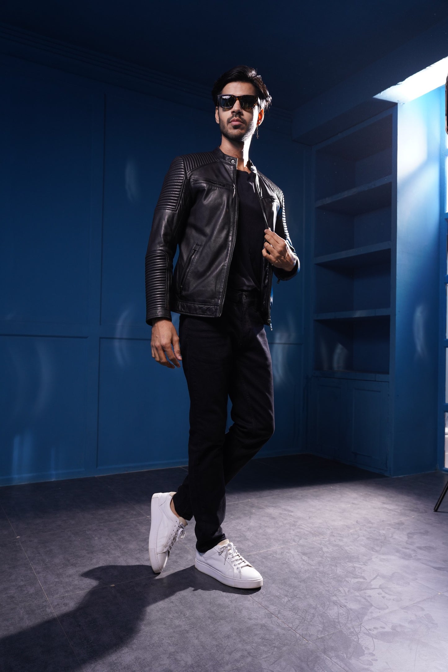 RACER BIKER LEATHER JACKET