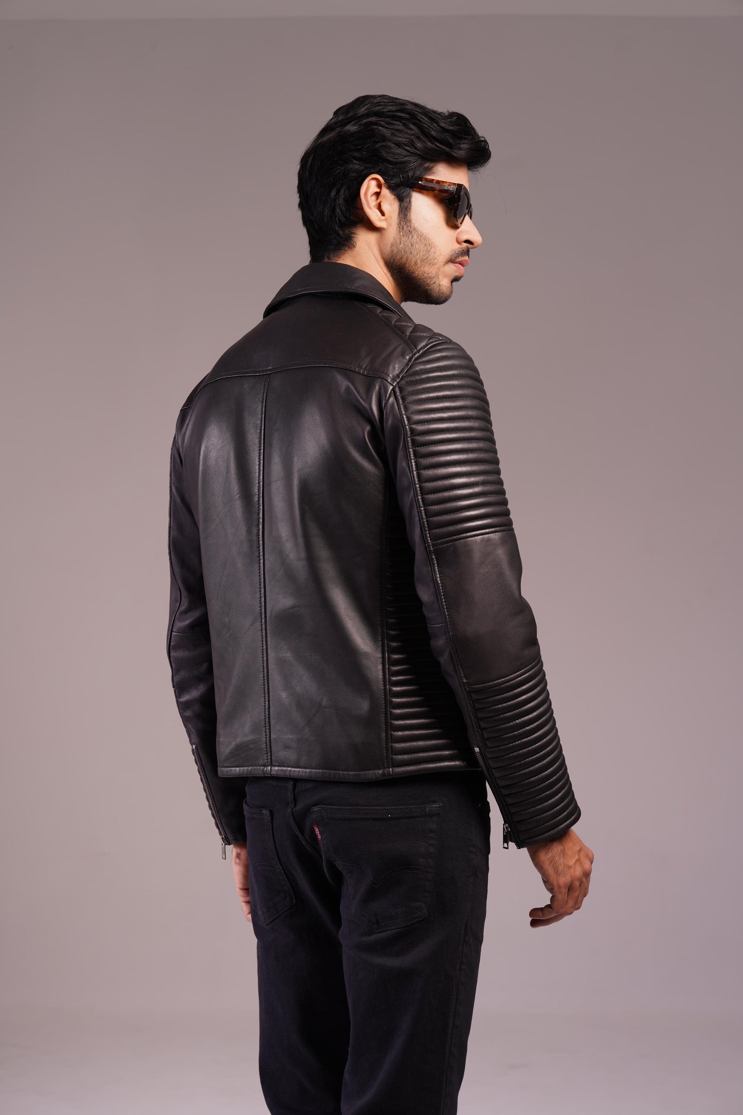 CROSS ZIP BIKER - LEATHER JACKET