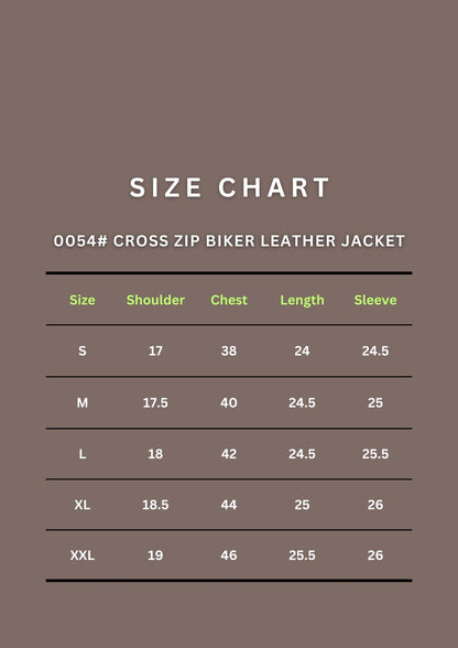 CROSS ZIP BIKER - LEATHER JACKET