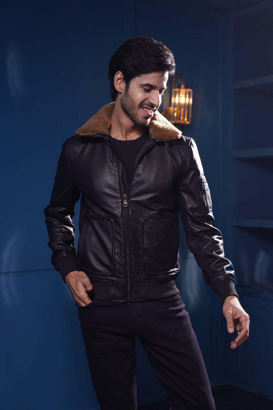 DETACHABLE FUR LEATHER JACKET