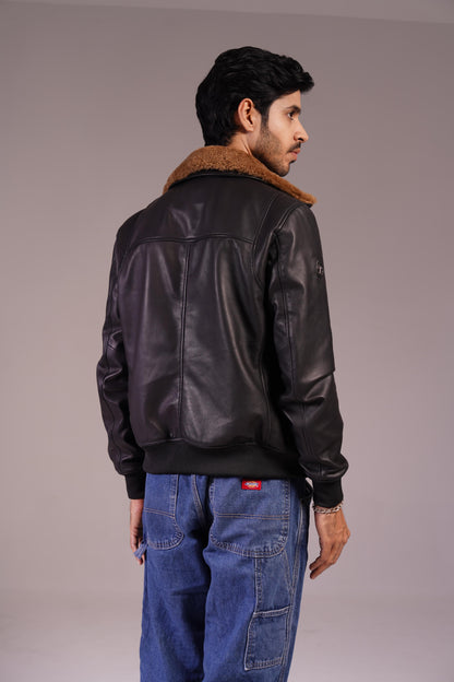 DETACHABLE FUR LEATHER JACKET