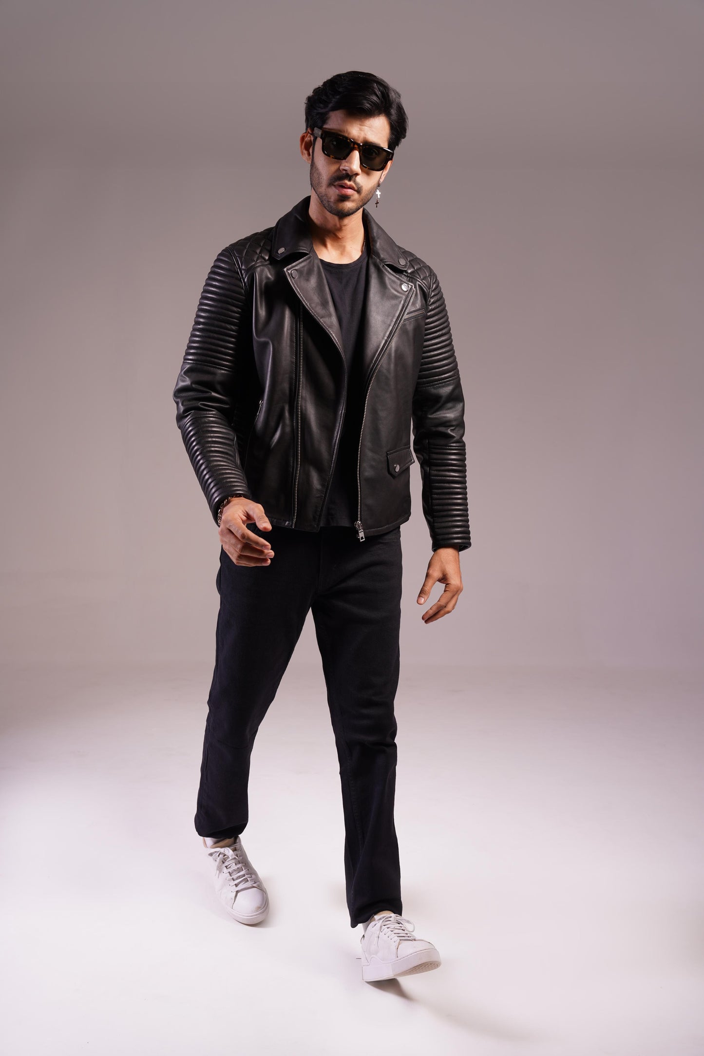 CROSS ZIP BIKER - LEATHER JACKET