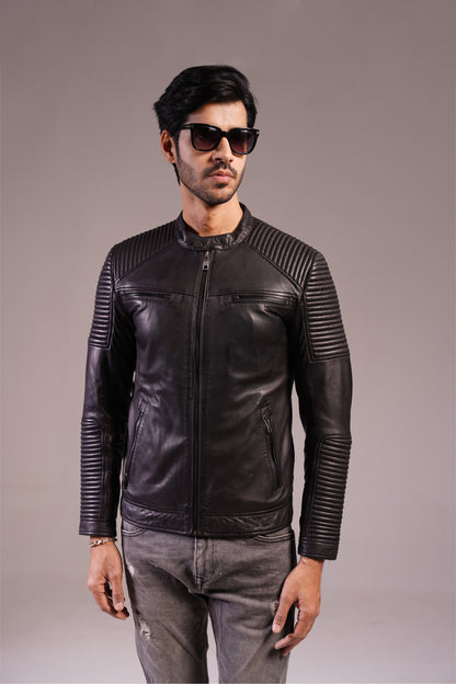 RACER BIKER LEATHER JACKET