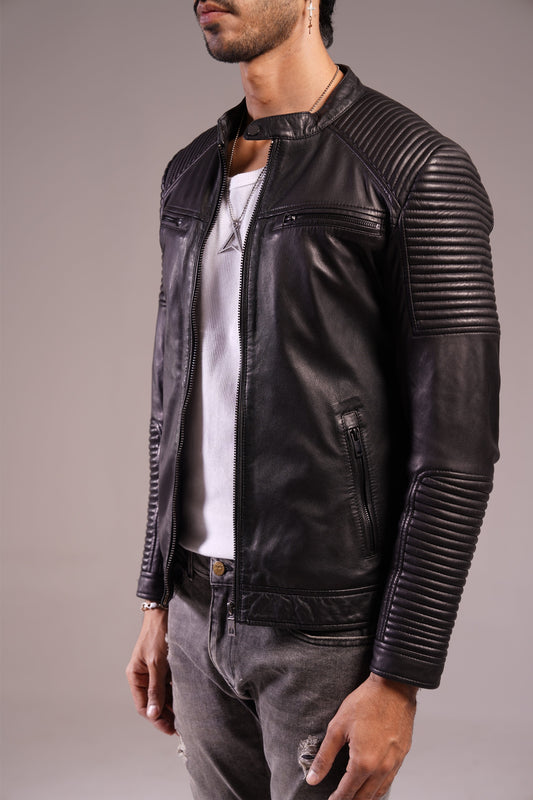 RACER BIKER LEATHER JACKET